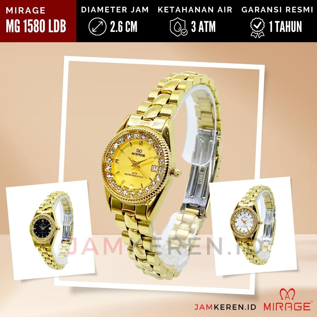 JAMKEREN Mirage Original Jam Tangan Wanita Mirage Permata RX 1580L 1580 L Stainless Steel, Original 