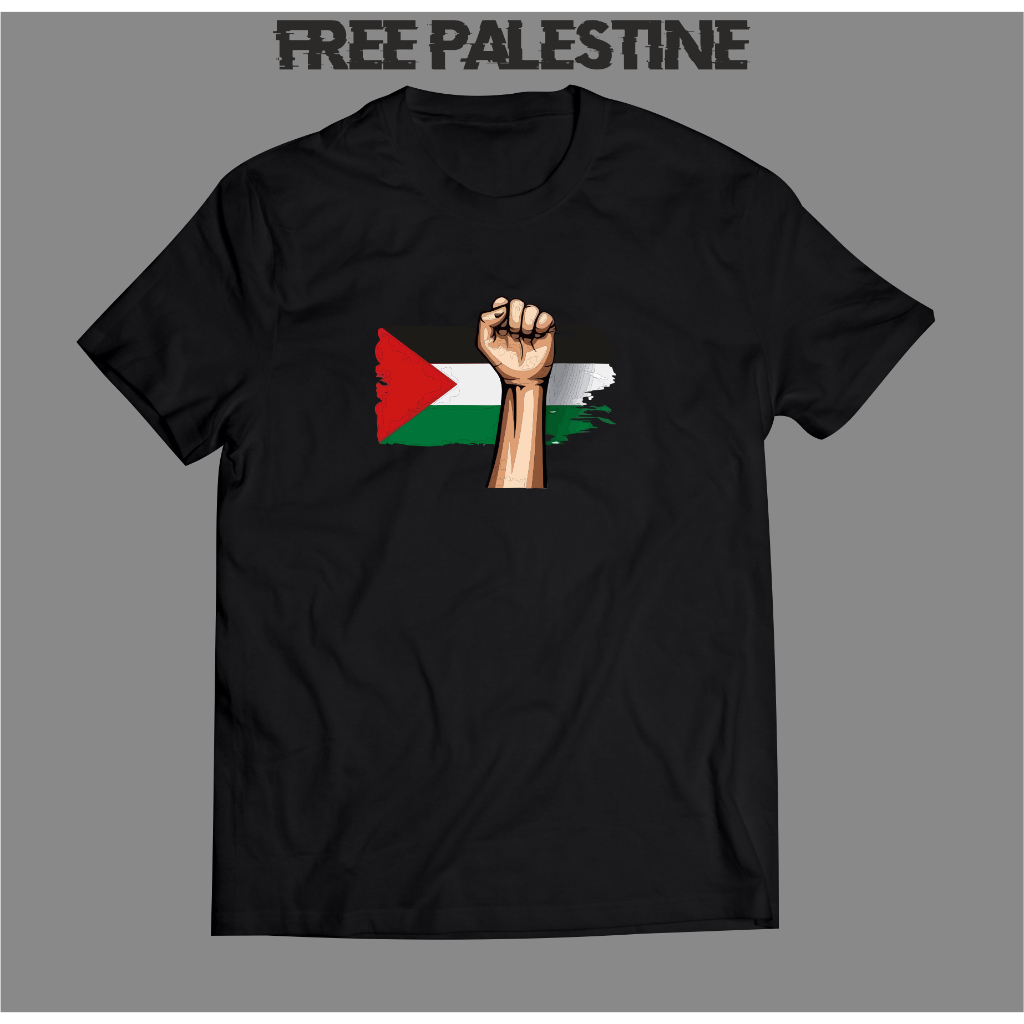 Terbaru | Kaos Islami Palestina Lengan Pendek Keren | Kaos Palestina Hitam & Putih | Kaos Palestina 