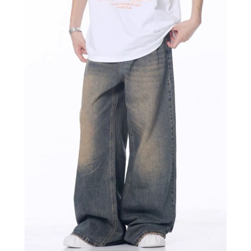 Jeans baggy gober gombrang gombrong second size 31 32 33 34