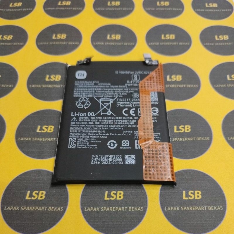 BATTERY XIAOMI REDMI NOTE 12 PRO NOTE 12T BP4K ORIGINAL ASLI BEKAS