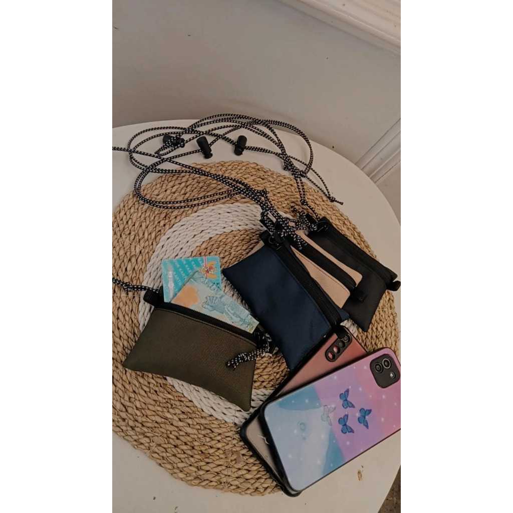 SAKO WALLET WANITA DOMPET GANTUNG LEHER Tas Selempang Mini Polos Leher Gantung Hanging Wallet kartu 