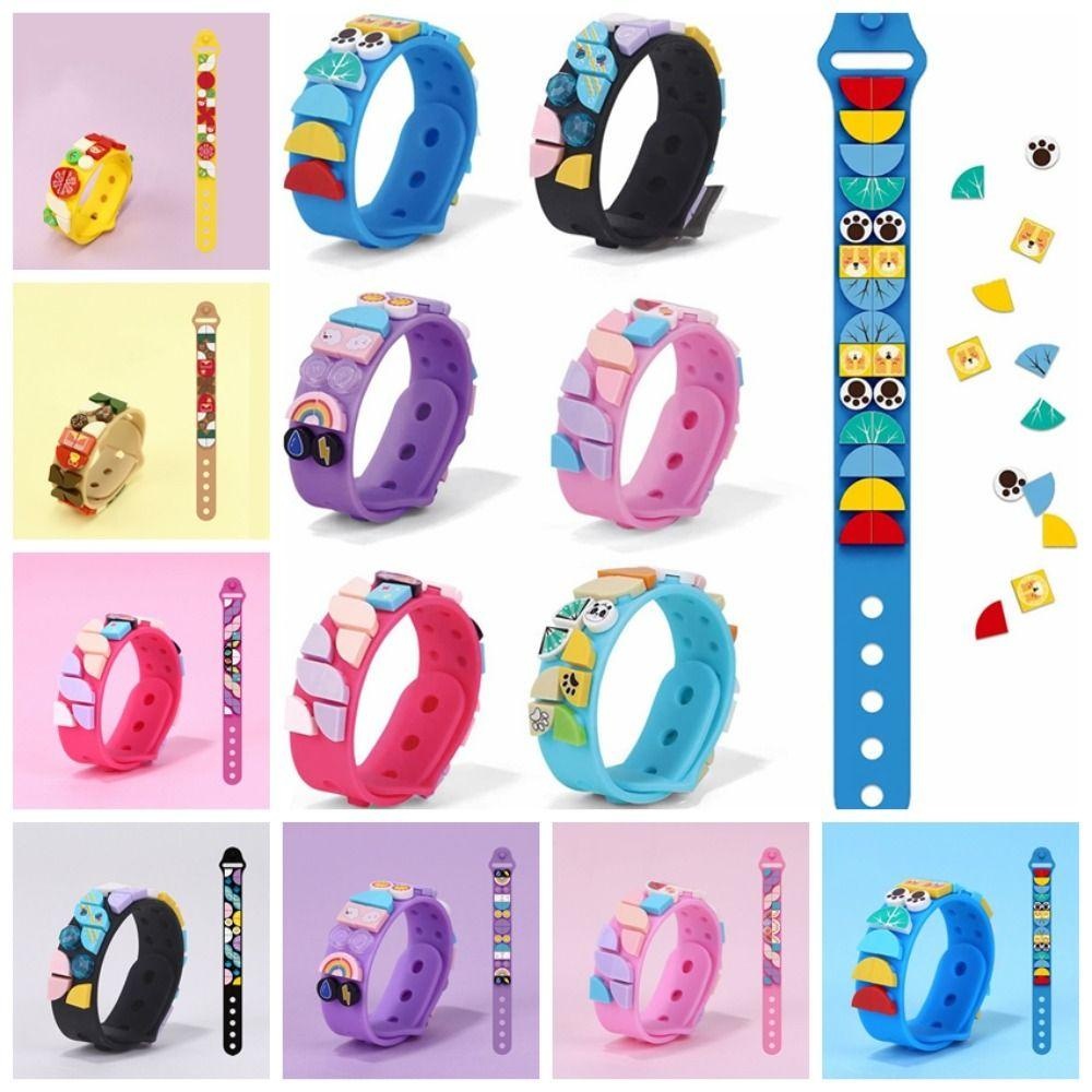 HM93 Mainan Gelang Anak Gelang Lego Dots Bracelet Bracelet Bricks Blok Wristband Creative puzzle Vir