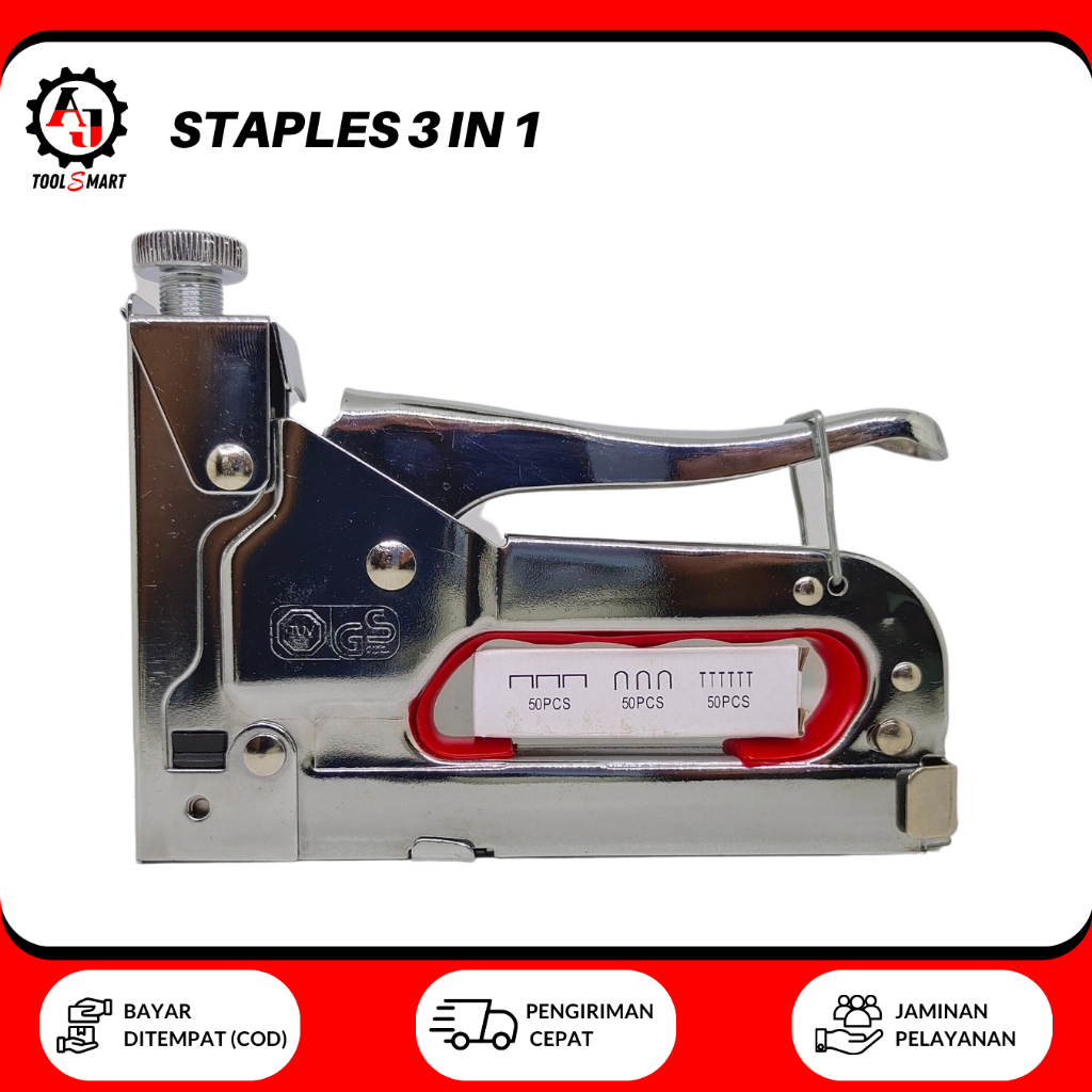 

Staples Tembak 3 In 1 CPT National Stapler Gun Tacker Perekat Powerfull