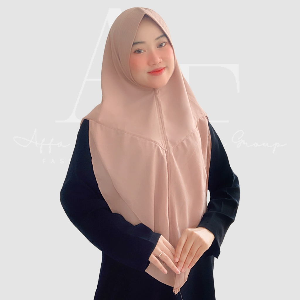 Khimar Polos 2 Layer Ceruty Babydoll Premium Model Pari | Jilbab Premium | Hijab Instan Ceruty Babyd