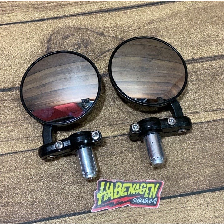 kaca spion jalu stang stir setir setang bulat cembung retro variasi tanduk end bar endbar nmax aerox