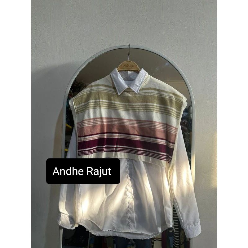 Amel crop Vest Knit blaster rompi rajut tali samping
