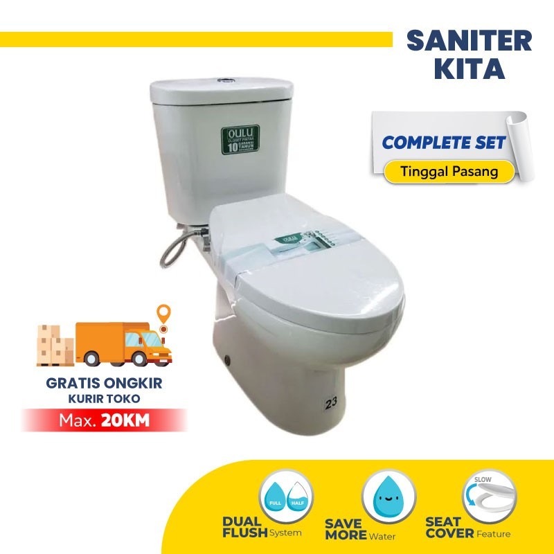 Kloset Duduk Oulu M488 Closet Toilet Eco Washer Tinggal Pasang