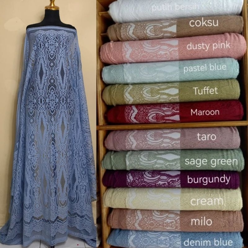 Kain Brukat Semiprancis bahan kebaya kain brokat semifrancis katun halus bahan kebaya