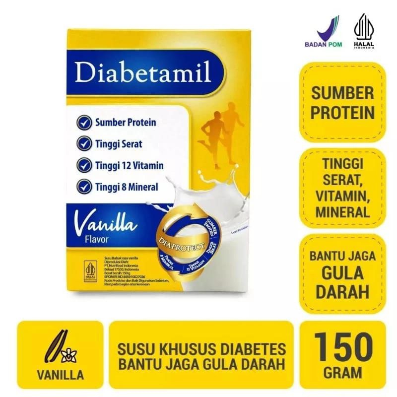 [PROMO] DIABETAMIL Milk Vanilla 150gr - susu khusus diabetes