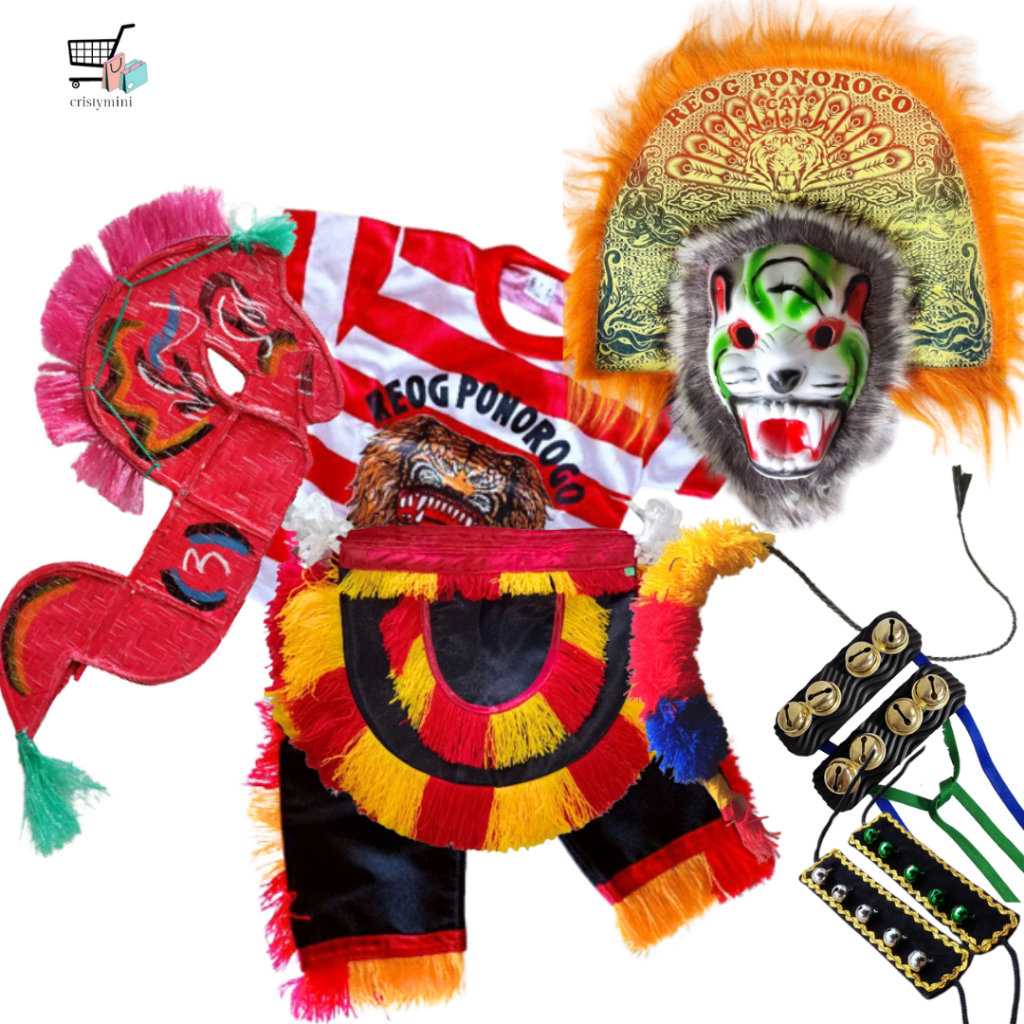 COMBO HEMAT✅ Paket Set Reog Ponorogo Anak / Set Lengkap Kostum Jaranan Anak / Paket Lengkap Barongan