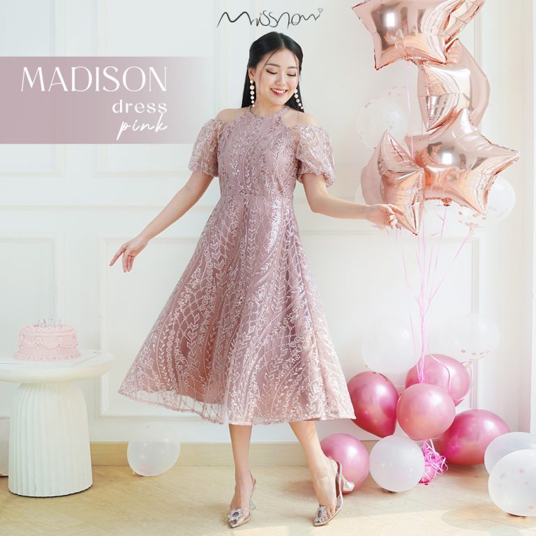 Dress Baju Pesta Kondangan Brokat Tile Premium Modern ( Dress Sabrina)