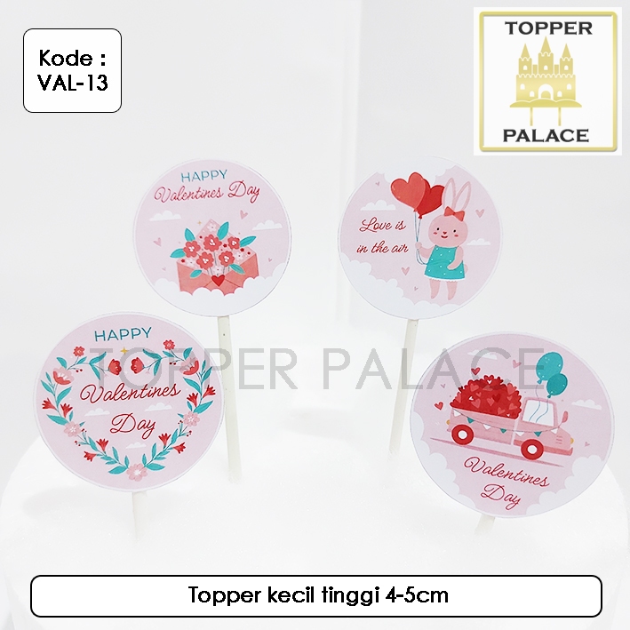 

VAL-13 Valentine day cake topper l cupcake topper - 4pcs