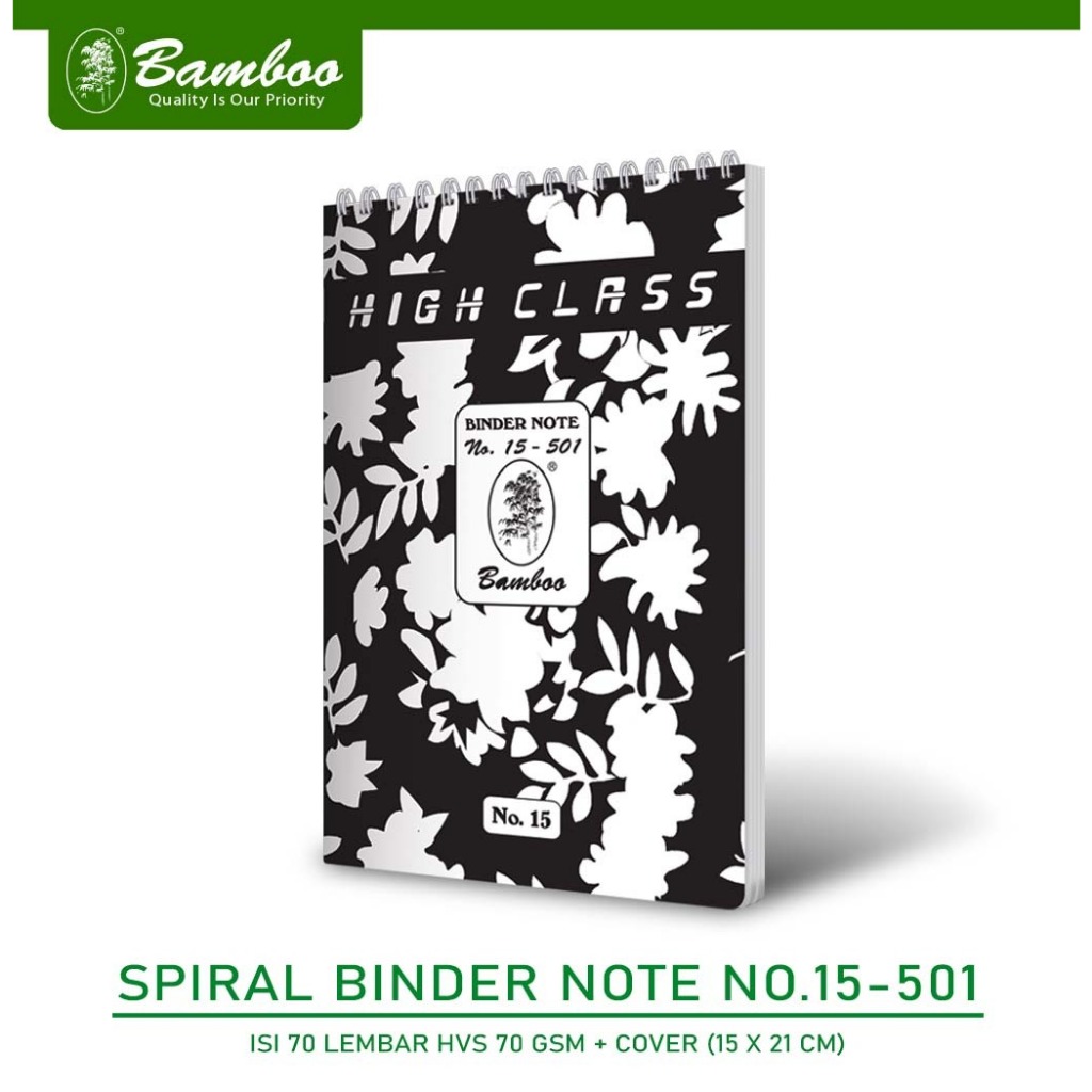 

Bamboo Binder Note No.15 - 501 Note Book Hitam [10 Pcs]