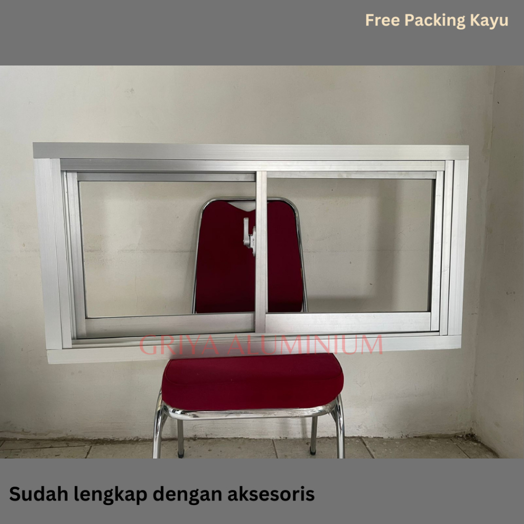 Jendela Sliding Aluminium Dengan Ukuran 100x50