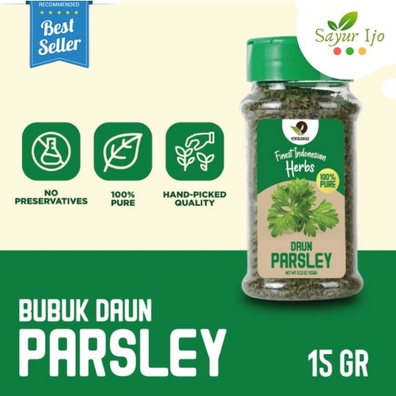 

Emaku Daun Parsley Kering 15 Gram Dry Herb Bumbu Tabur Rempah Masak Instant
