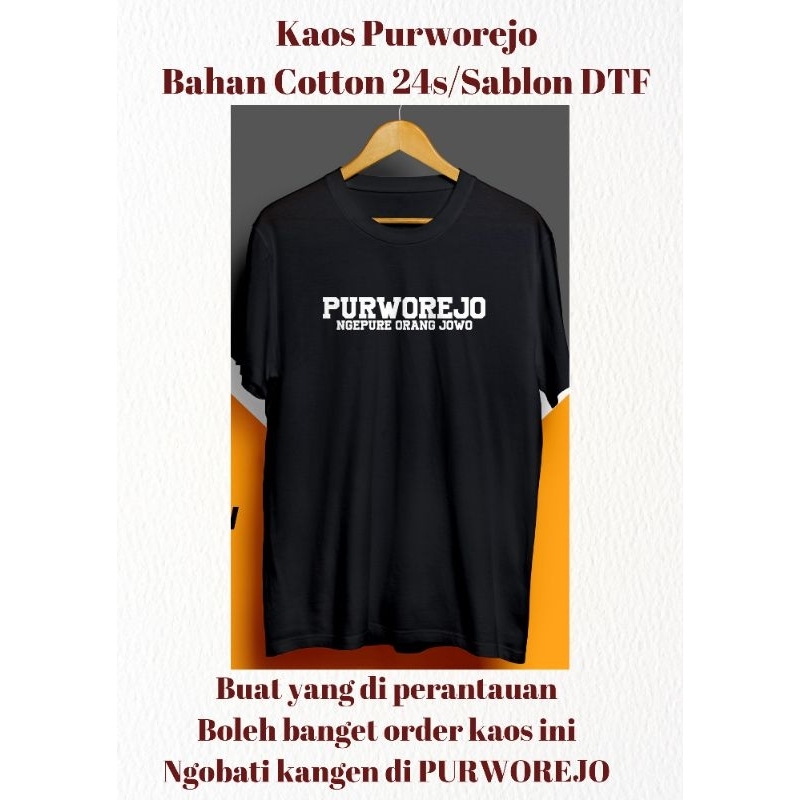 Kaos Purworejo/Purworejo Perantauan Kaos Cotton Combed 24s