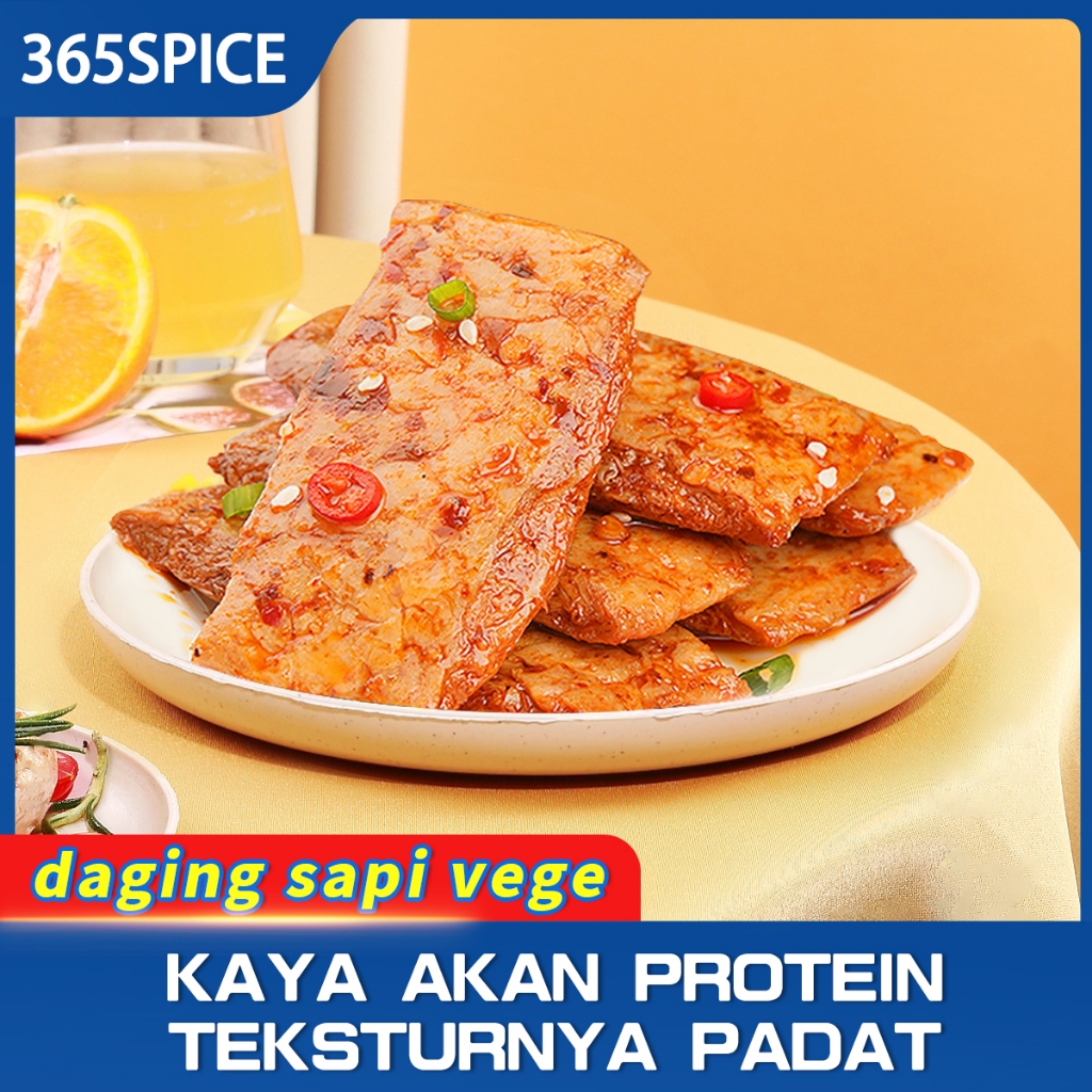 Snack Steak Tahu Kering Rasa Pedas, Cemilan Rasa Pedas, Makanan Ringan, Produk Olahan Tahu Vege, Pro