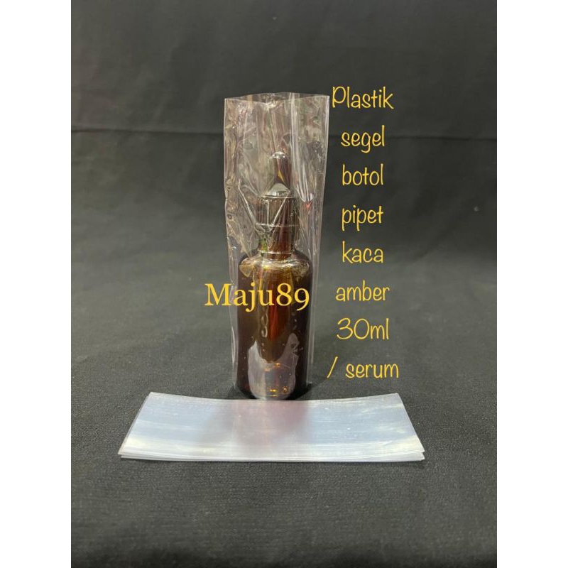 Plastik segel botol pipet kaca 30ml / botol serum / botol tetes (1pack isi 50 pcs)