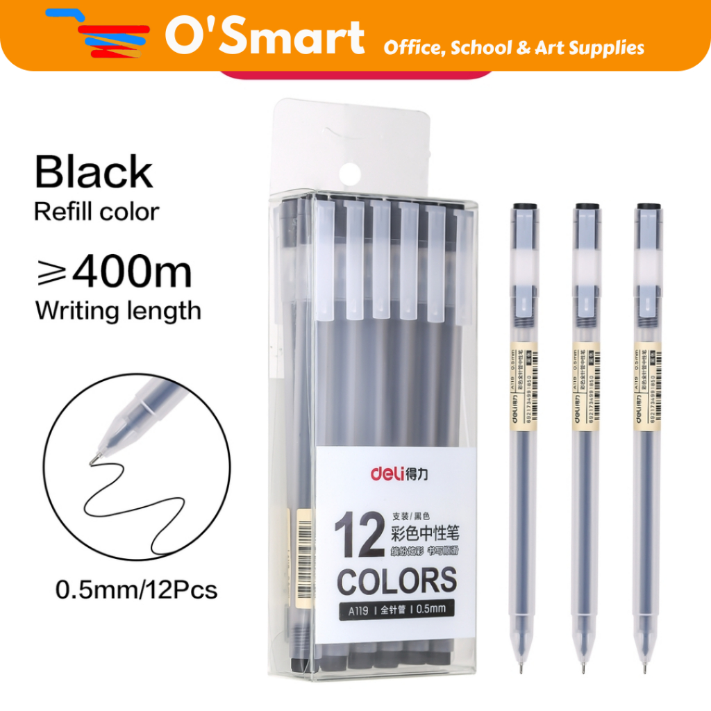 

PENA DELI GEL PEN A119 HITAM (1 KOTAK)