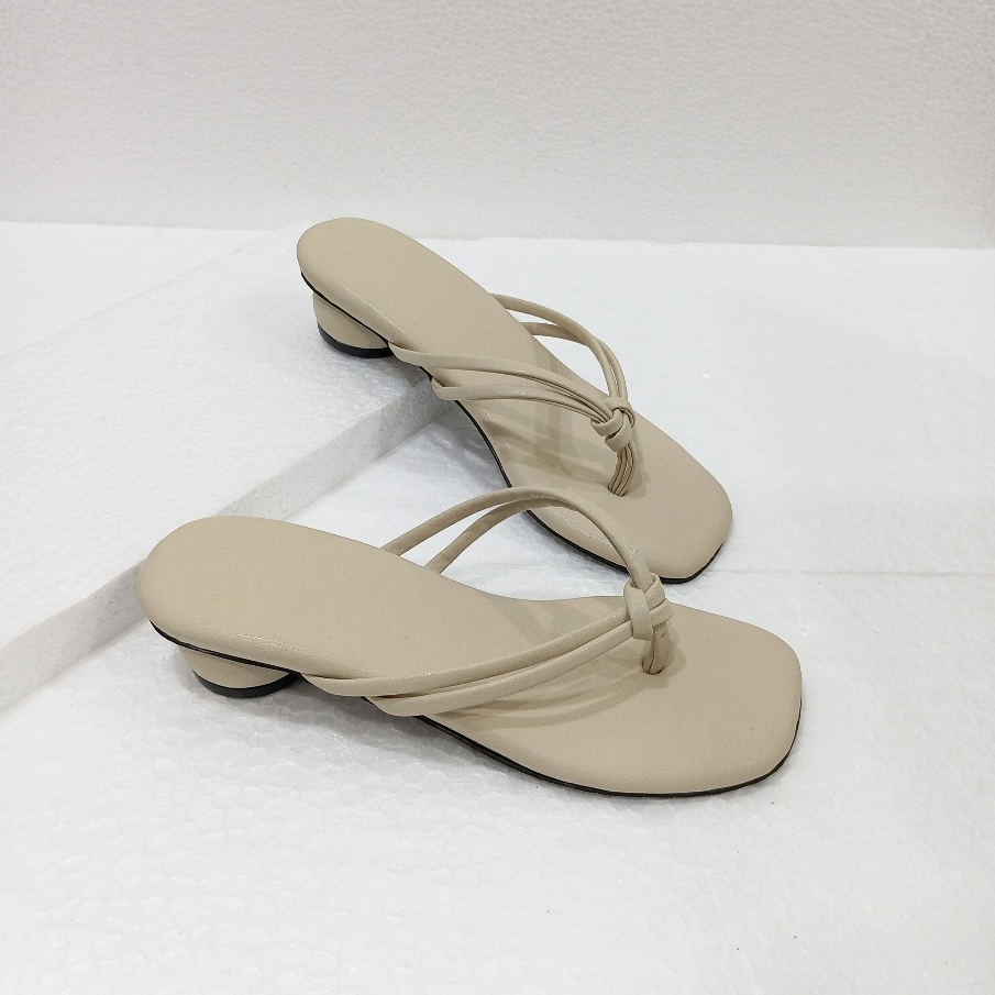 TERBARU Milea sandal heels jepit wanita 3 cm terbaru