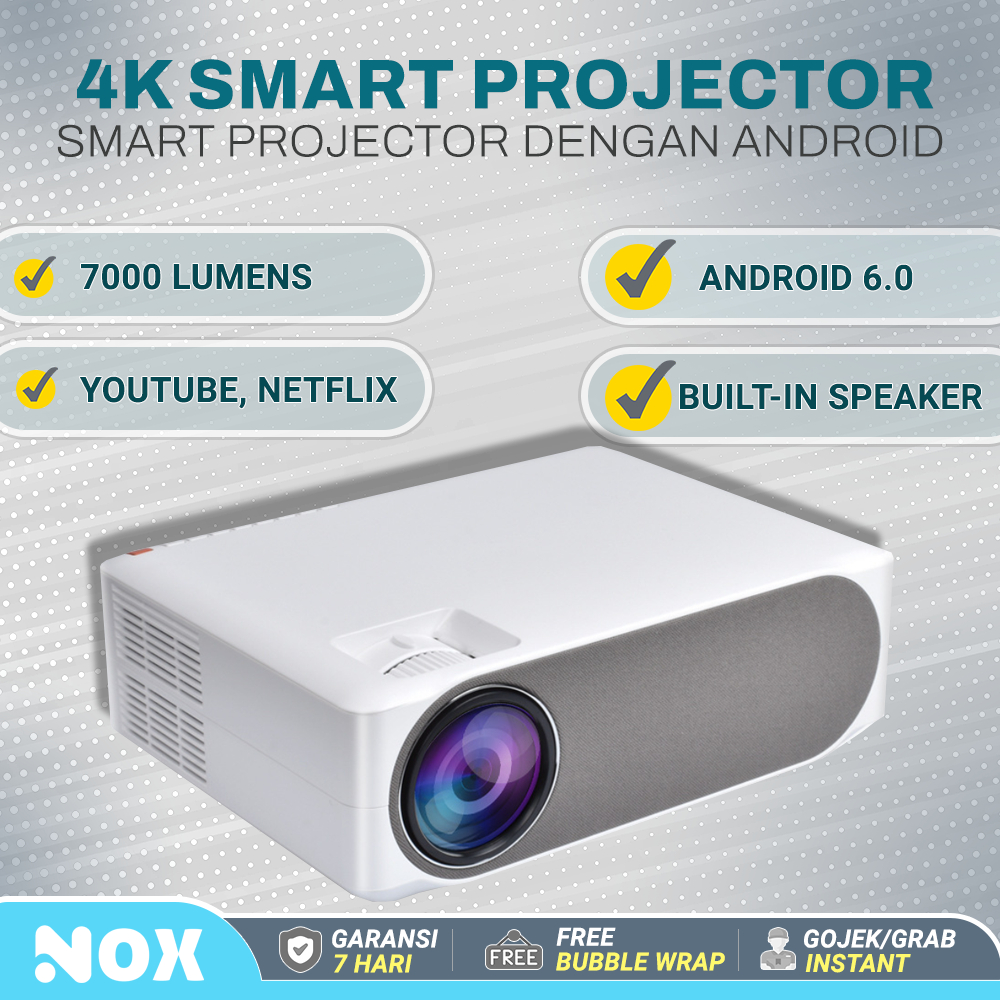 4K Smart Android LED Portable Projector 7000 Lumens proyektor LED