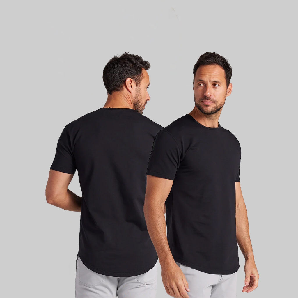 BYZF INDONESIA - NEW DROP CUT LUX SIGNATURE | Kaos Polos Anti Bakteri | Katun US. Pima | Black