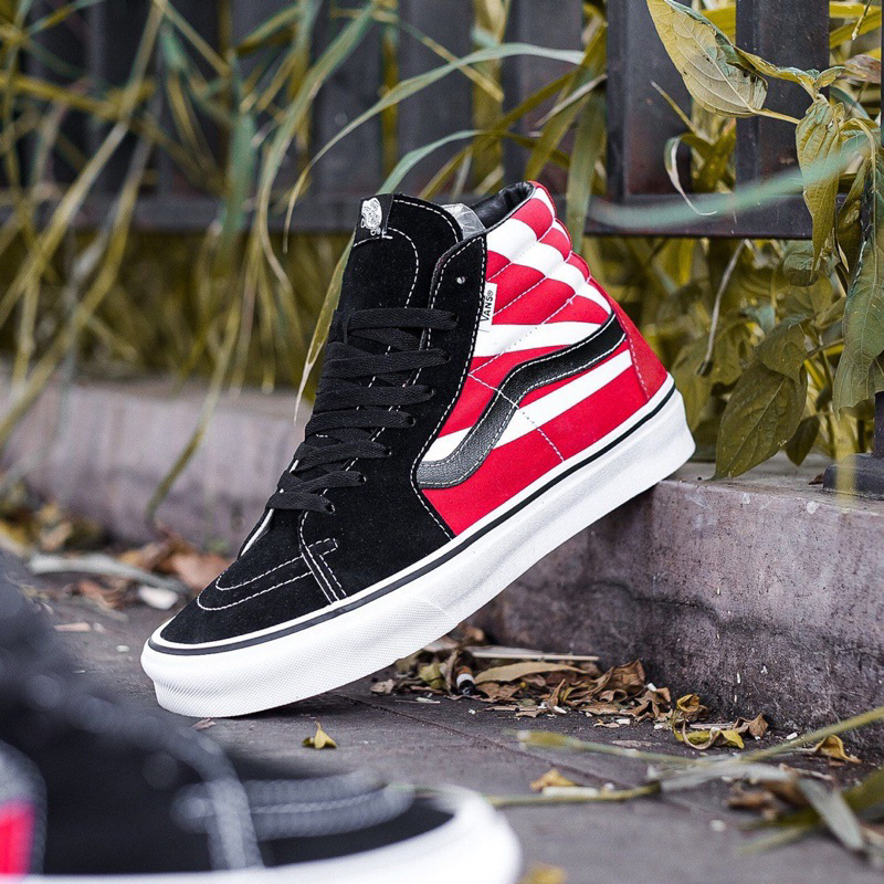Sepatu Vans X Custome Sk8 Hi Classic Hosoi “ Rising Sun “ Original