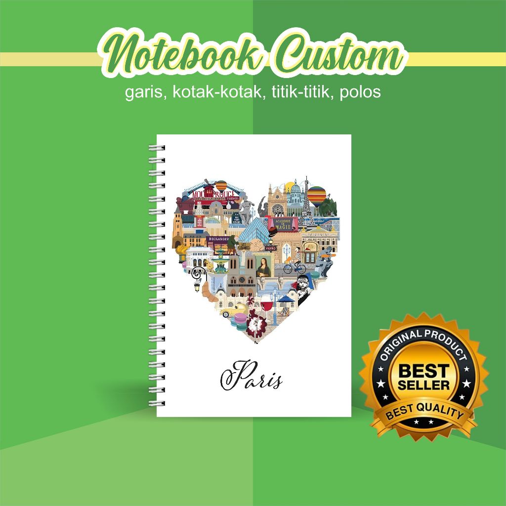 

NOTEBOOK A5 CUSTOM CATATAN/JURNAL BOOKPAPER GRID/KOTAK2#DOTTED/TITIK2#BLANK/POLOS