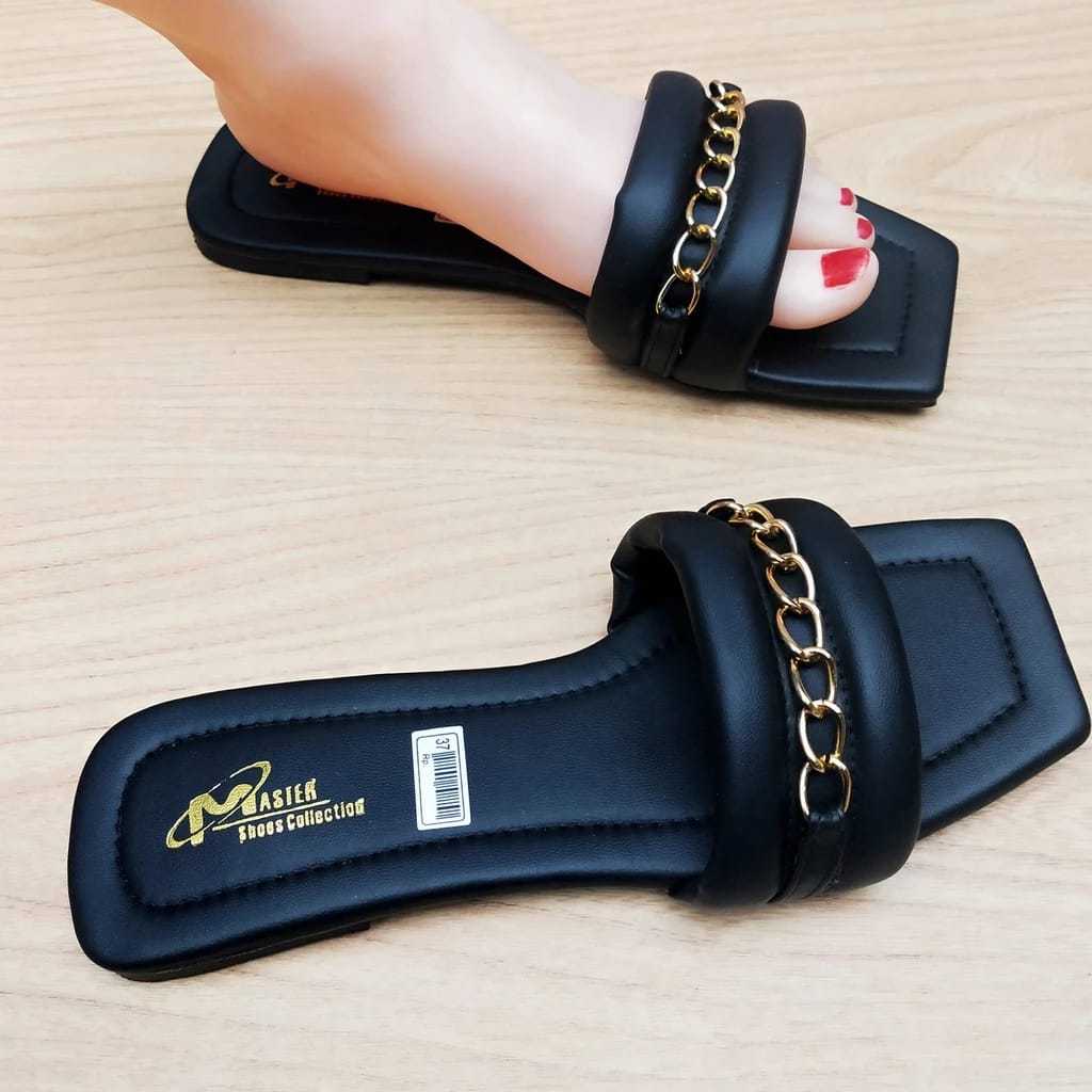 MHR.grosir - Sendal Teplek Slop Lipat Flat Strap Tali Kepang | Sendal Wanita Trendy