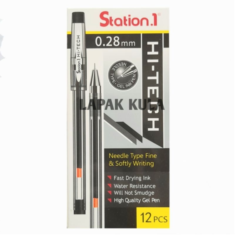 

Pulpen Hi-Tech 0.28 mm Merek Station1 1 pak isi 12 PCS