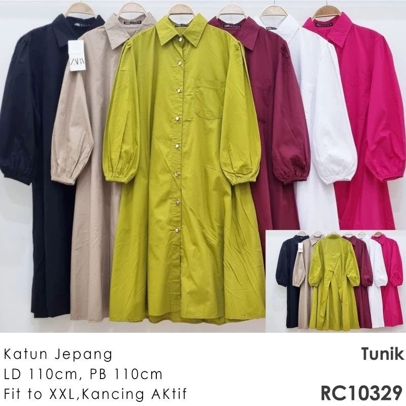 Tunik polos//Tunik Zara//Tunik katun//Pakaian wanita zara