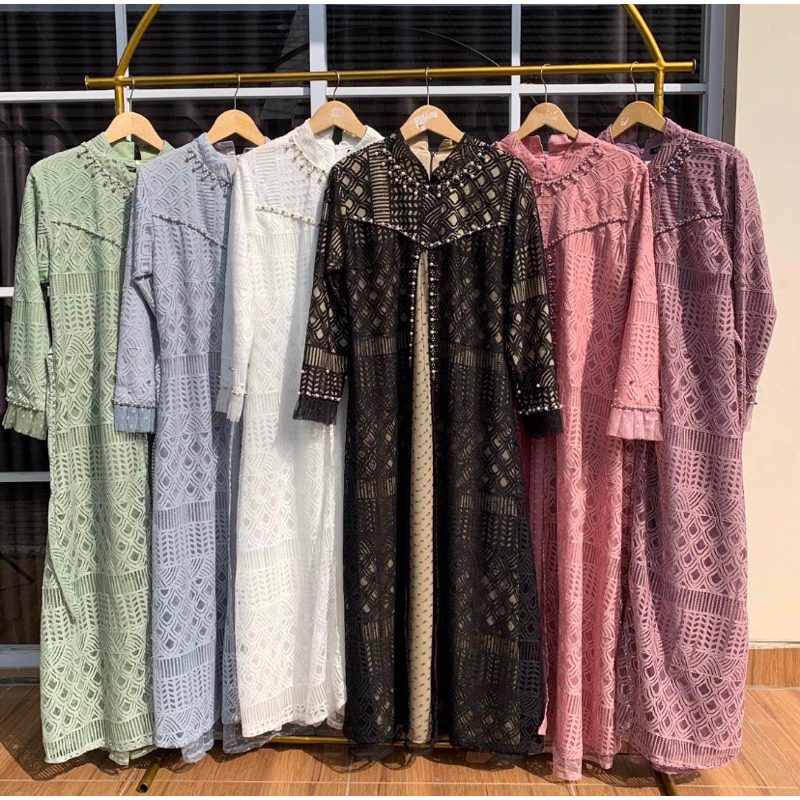 Malabisshop Dress Wanita Brukat Aruna Premium