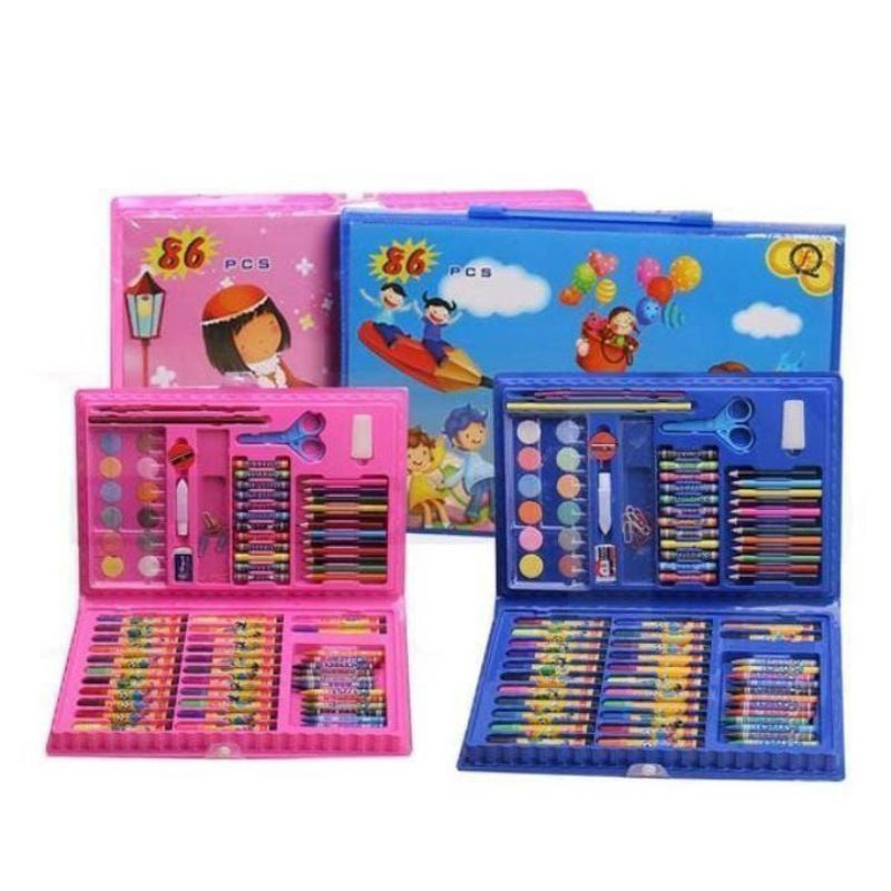 

Crayon set 86pcs alat mewarnai anak sekolah krayon pensil pastel warna warni komplit