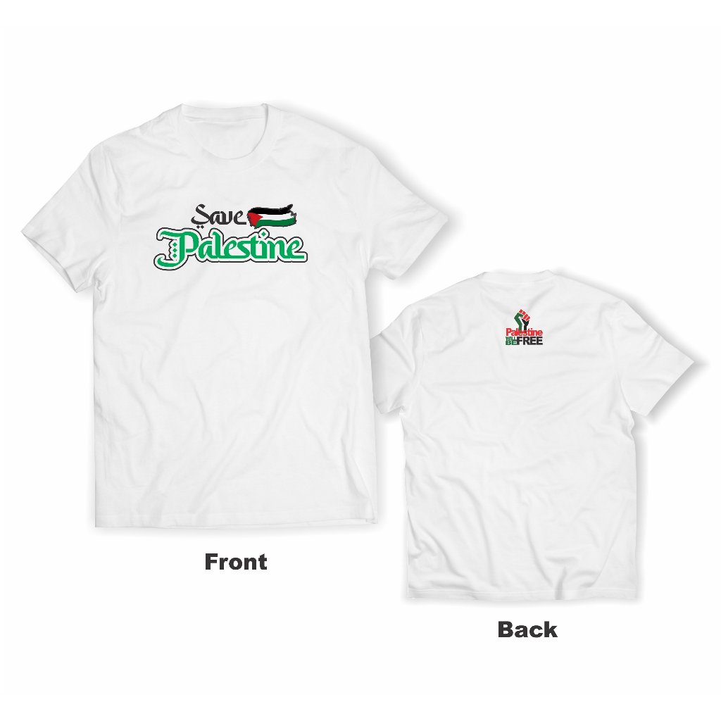 Kaos SAVE PALESTINE | SAVE GAZA | Tshirt Baju Kaos Distro Pria / Wanita Dewasa - Baju HIJRAH - Freed