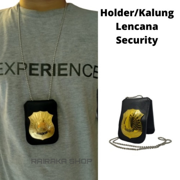 Name Tag Id Card Dompet Kalung Lencana KTA Security Satpam kulit asli terlaris