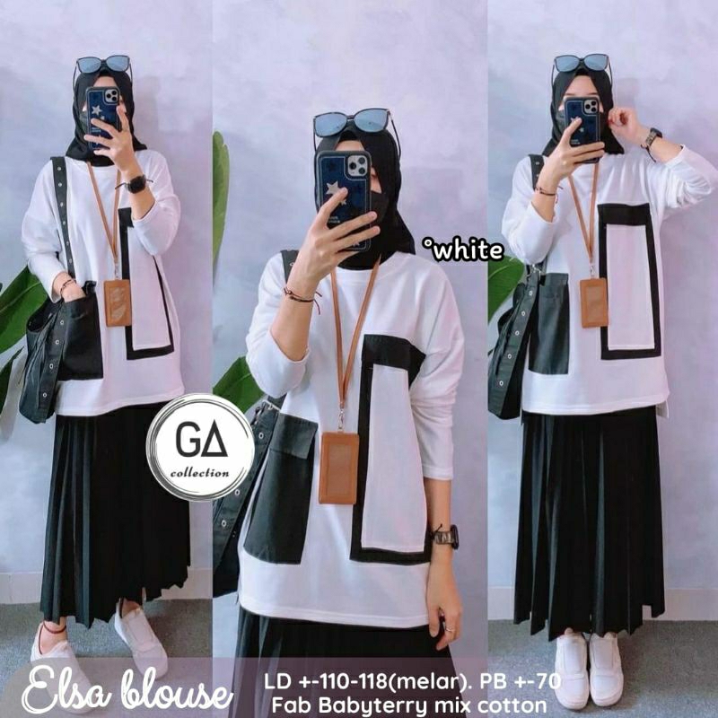 elsa ld 110 kaos babyterry Blouse wanita atasan wanita kekinian kaos wanita lengan panjang baju blou