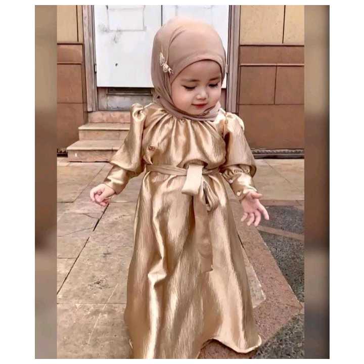 Dres anak perempuan Lala kids dres bahan shimer Baju anak perempuan kekinian termurah baju lebaran anak