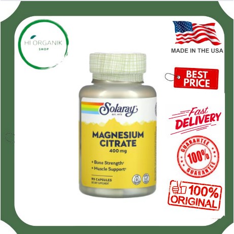 Solaray Magnesium Citrate 400 mg 90 Capsules