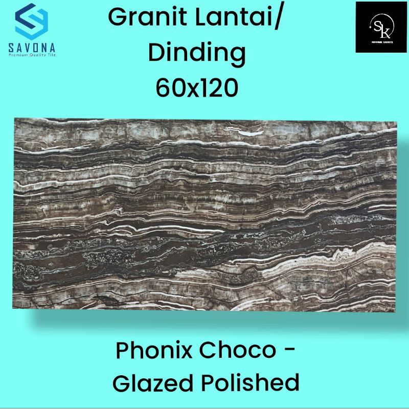 Granit lantai/dinding 60x120 Savona Gress Phonix Choco