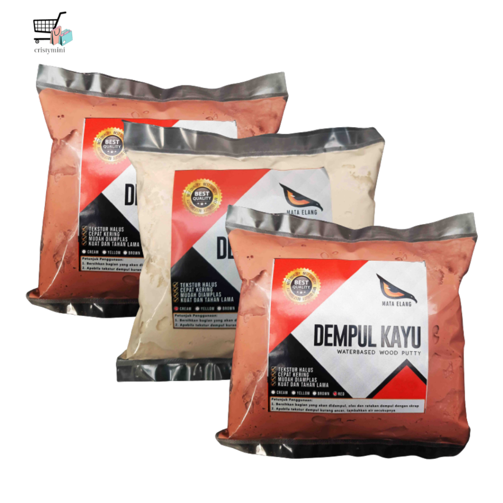 PROMO❗❗ DEMPUL KAYU MATA ELANG 800 G / Dempul Kayu jati warna merah cream serbaguna / Penembel Kayu 