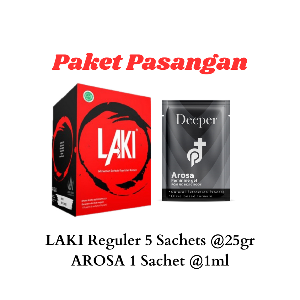 (Bonus) Coffee Laki Kopi Reguler 1 Box (5 Sachets) Free Deeper Arosa 1 Sachet