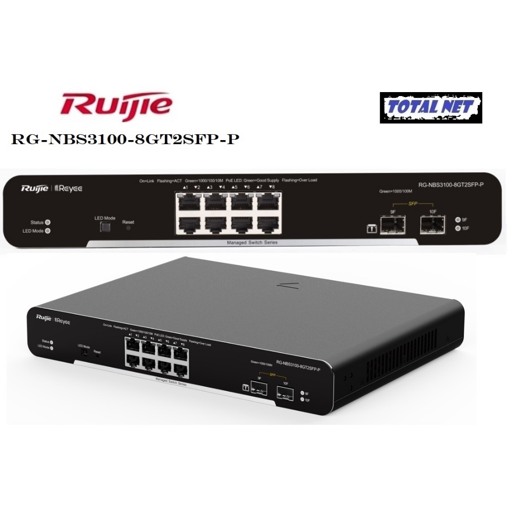 Ruijie RG-NBS3100-8GT2SFP-P-V2 8-Port Gigabit L2 Managed POE Switch NBS3100