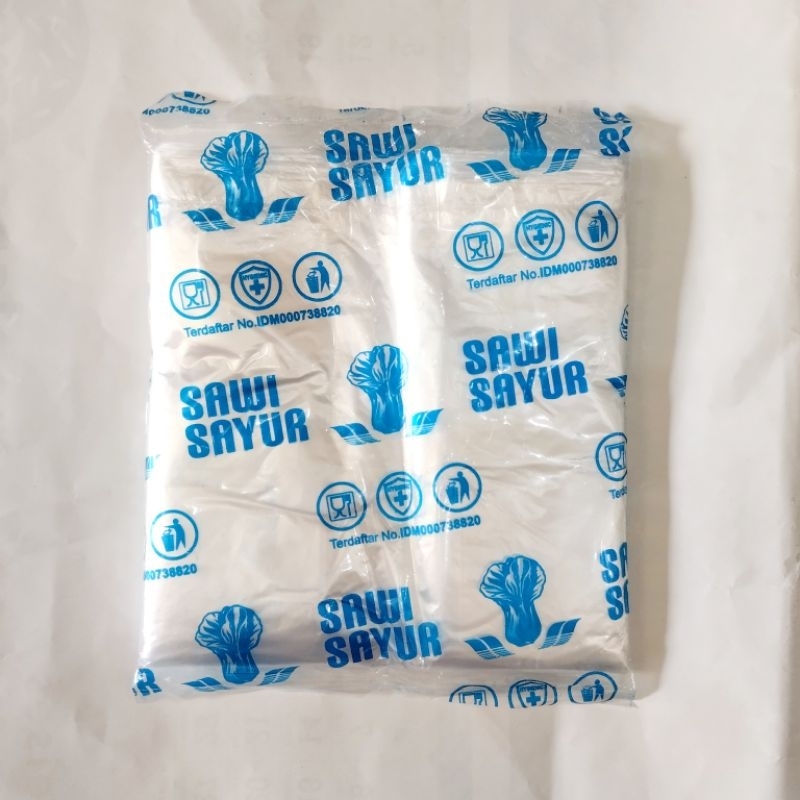 Kresek uk 15 / kantong plastik kecil bening natural / kantong kresek 15 / kresek sawi sayur nat biru