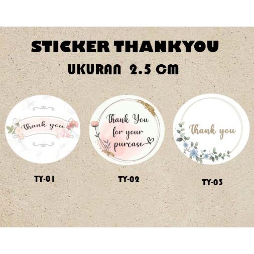 

STICKER LABEL THANK YOU KARAKTER BUNGA