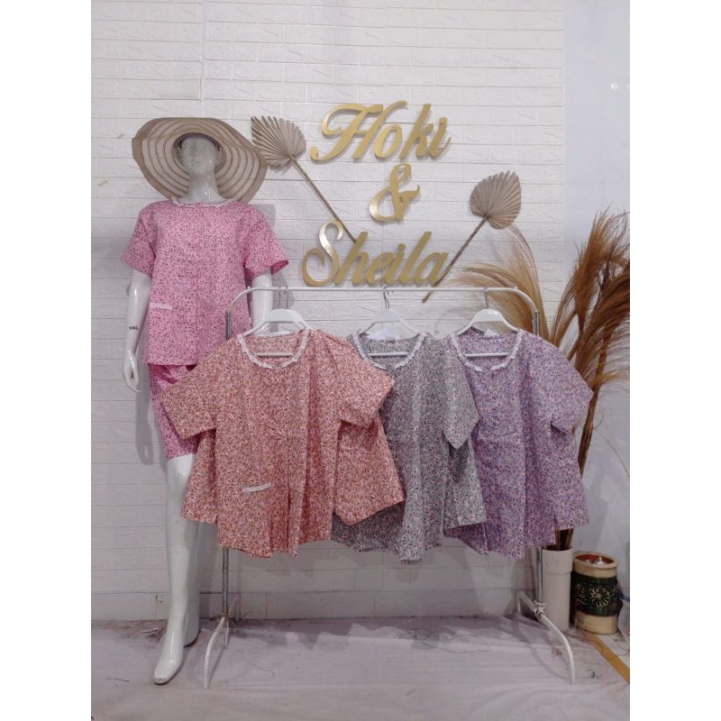 Hoki & sheila cp piyama ukuran standar / jumbo / baju tidur hoki cp bahan katun dan rayon
