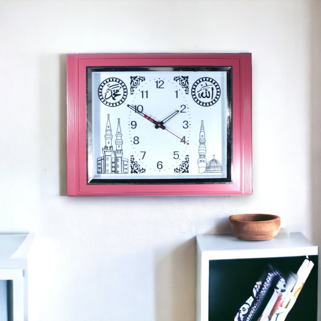 Kaligrafi Hiasan Dinding Jam Dinding Kaligrafi Nuansa Islami Silent Movement Ukuran Besar 3032NI