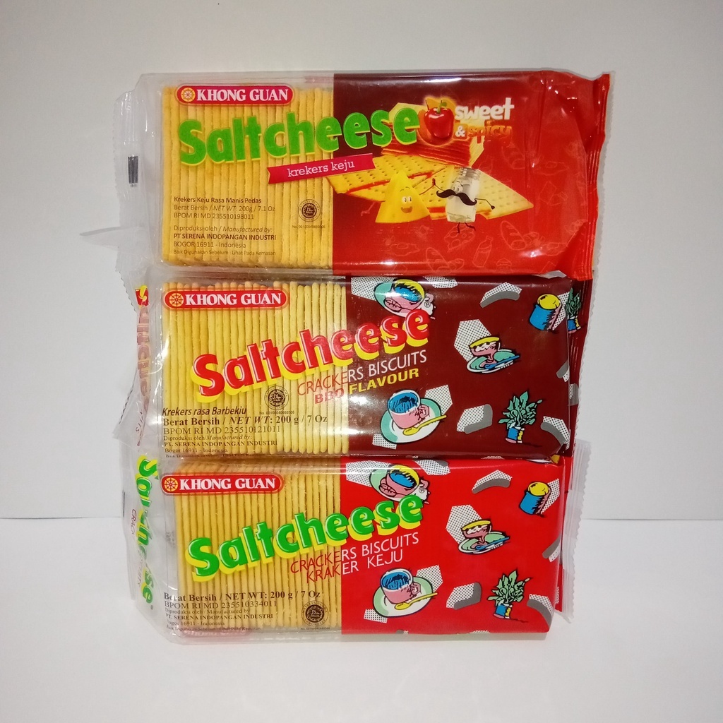 

Khong Guan Saltcheese Crackers Biskuit 200 gram Rasa