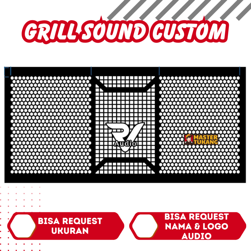 Grill Sound System Tutup Ram Box Model Bebas