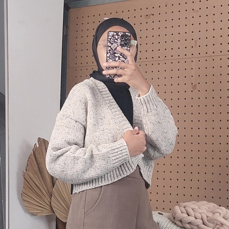 Outer Rajut Crop Benang Mix Tebal Odora Knitwear