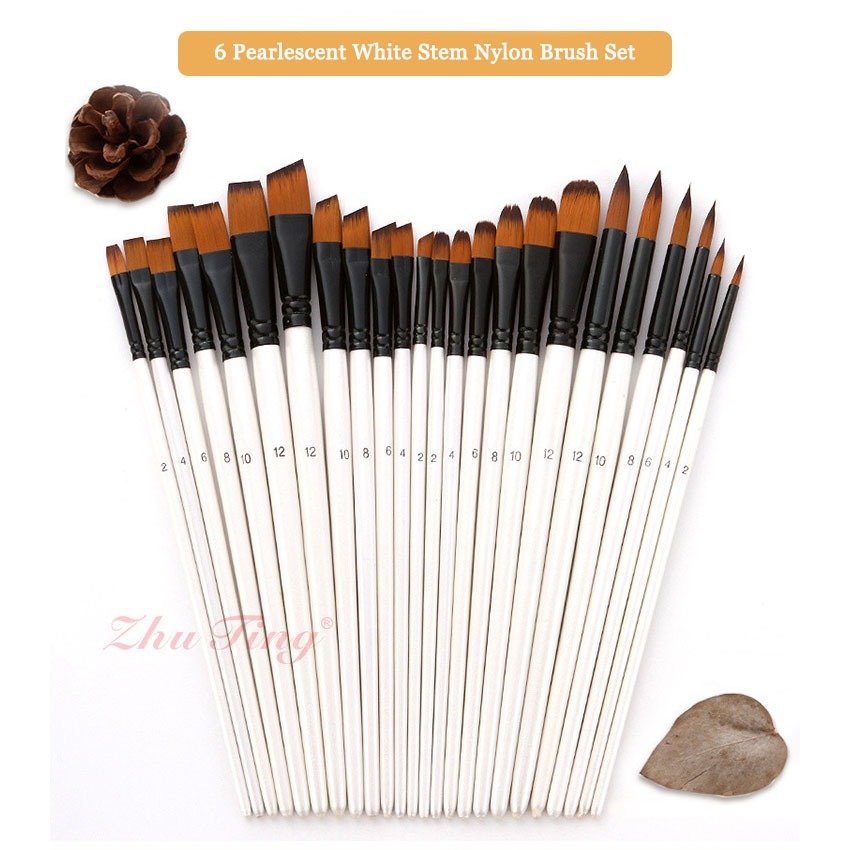 

Nylon Set Berus Lukisan Artis HALAL Short Handle Brush for oil acylic painting makeup pen Artists Paint Brush Set Fan Shaped